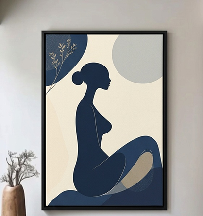 Indigo Solace Framed Canvas