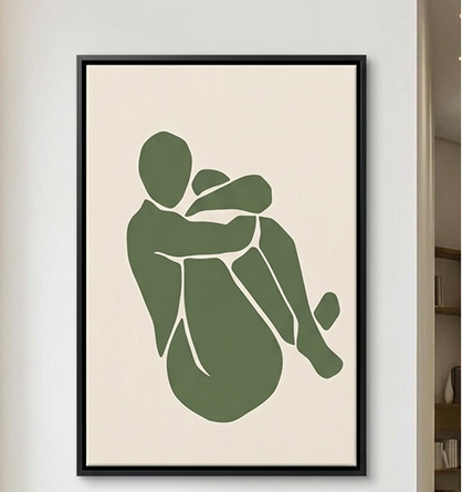 Olive Embrace Framed Canvas