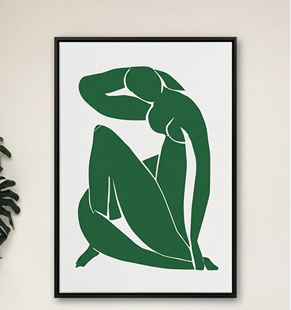 Emerald Form Framed Canvas